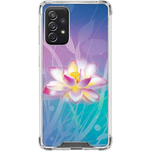 Lotus Floral Pattern Galaxy A72 5G Clear Case